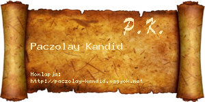 Paczolay Kandid névjegykártya